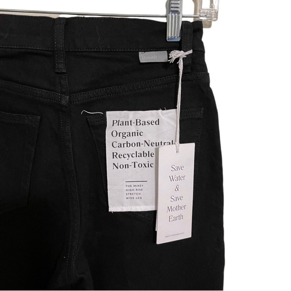 NWOT Boyish Jeans The Mikey High Rise Wide Leg Black Beauty Size 26 - Picture 5 of 6